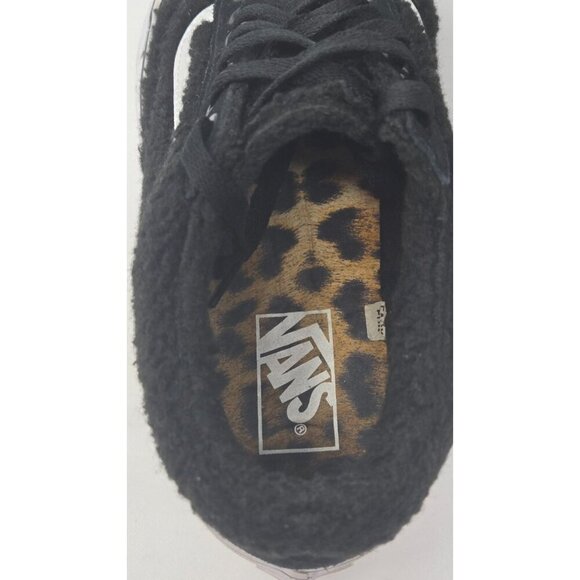 VANS Women’s Sk8 Lo Top Trainers Black Leopard Faux Fur size 9 - Picture 5 of 8